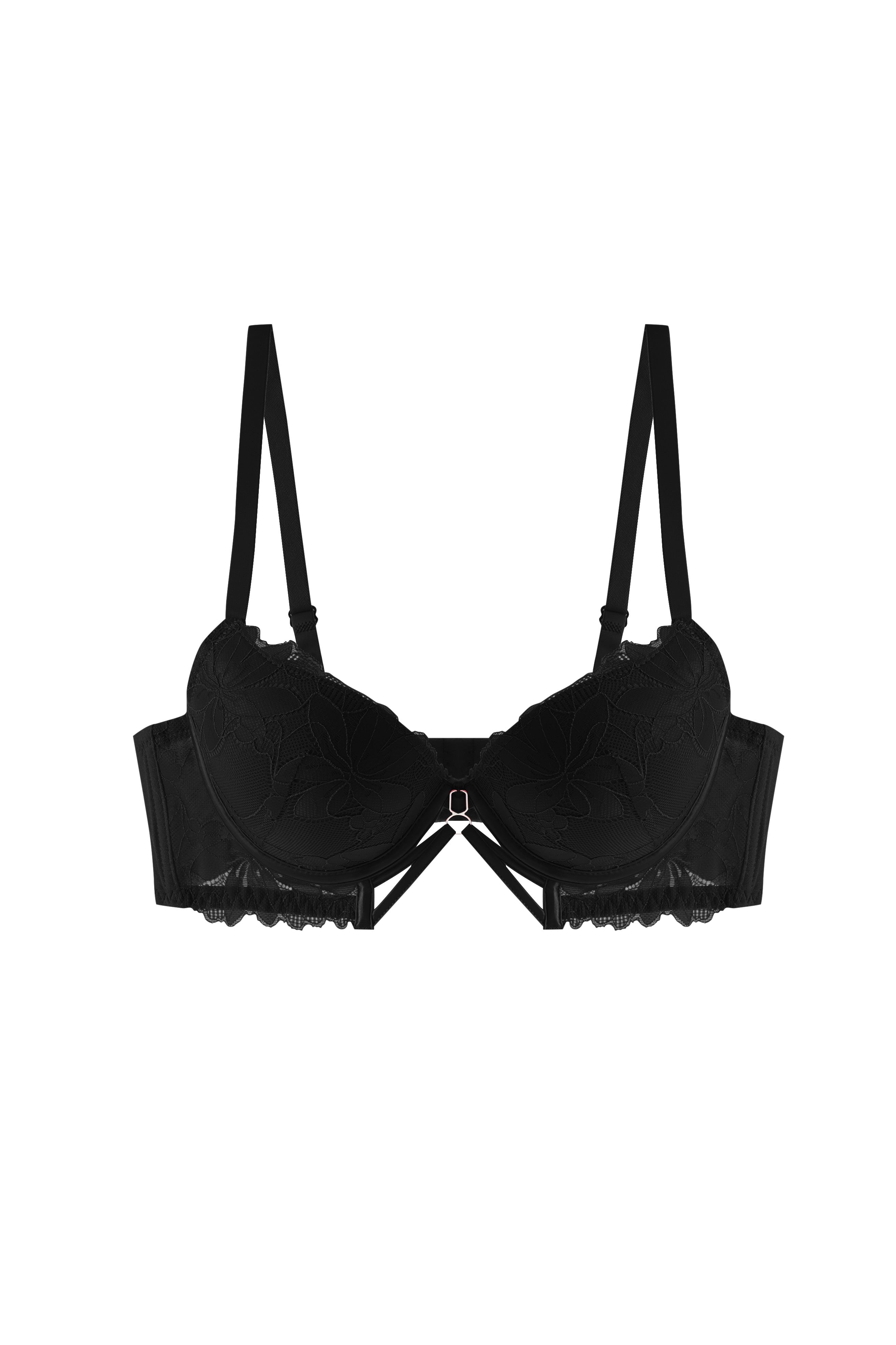 68853 B-C(MULTI) Lace Full Cup 3 Hooks Longline Bra