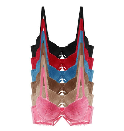 68853 B-C(MULTI) Lace Full Cup 3 Hooks Longline Bra