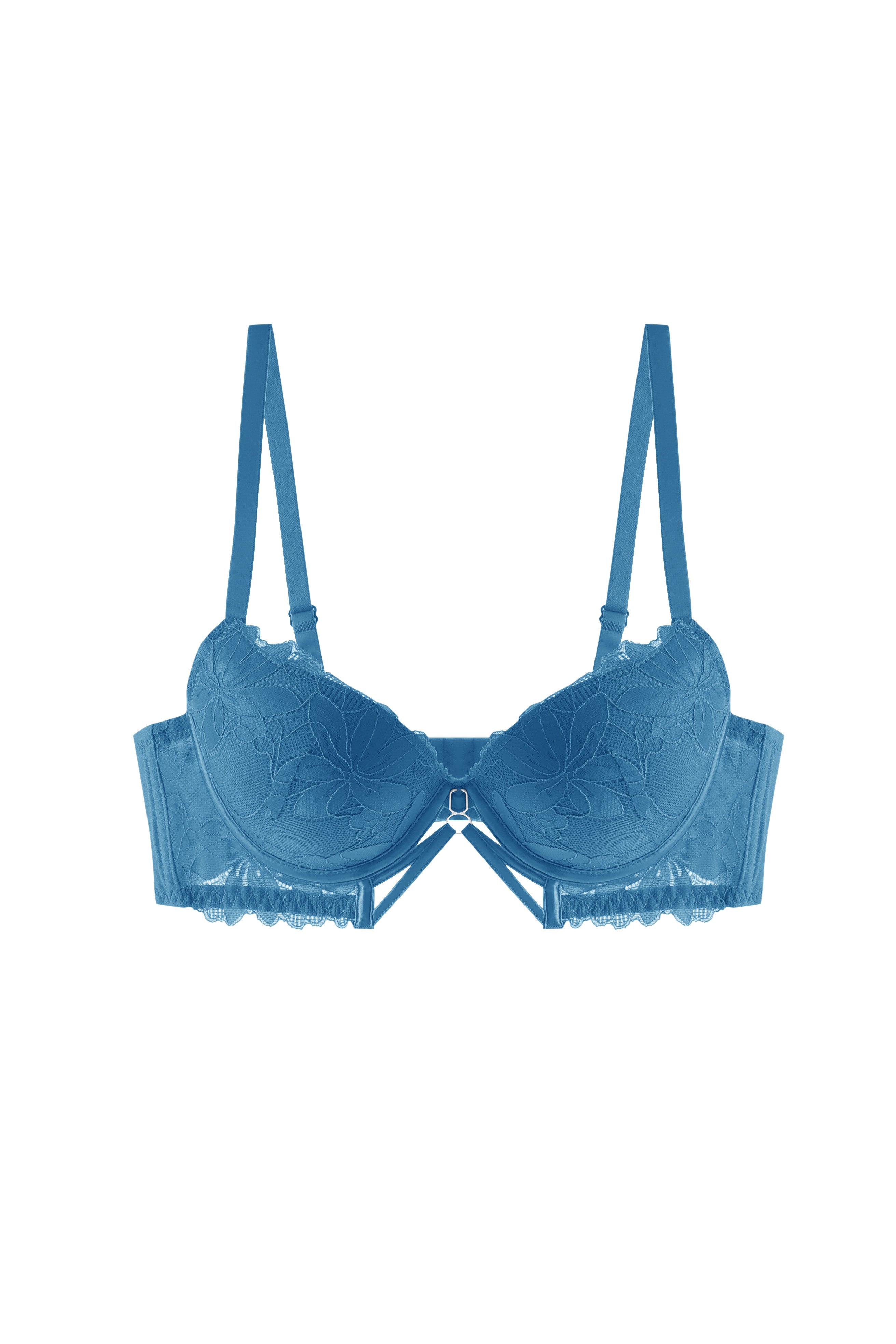 68853 B-C(MULTI) Lace Full Cup 3 Hooks Longline Bra