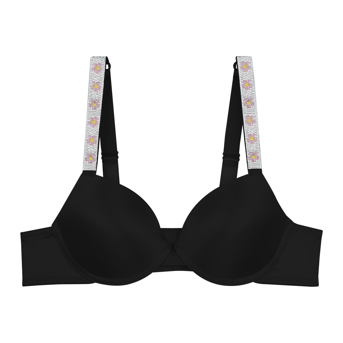 68873 B -C Satin Rhinestone Love Spark Bra