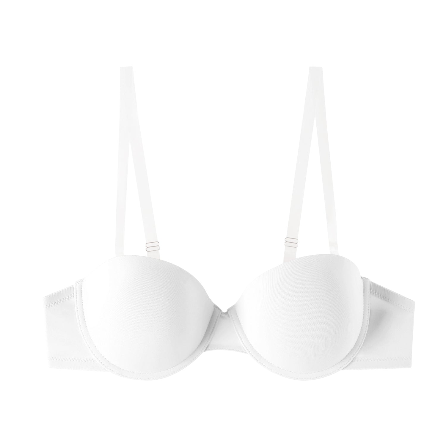 68208 A-B-C Microfiber Demi-Bra Clear Strap