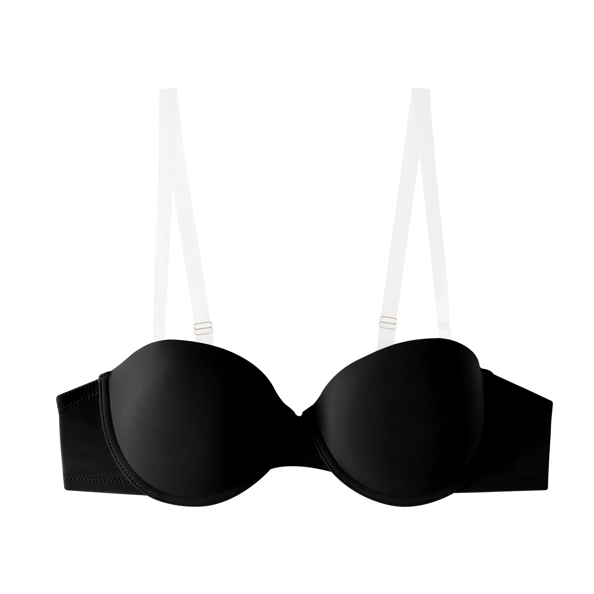 68208 A-B-C Microfiber Demi-Bra Clear Strap