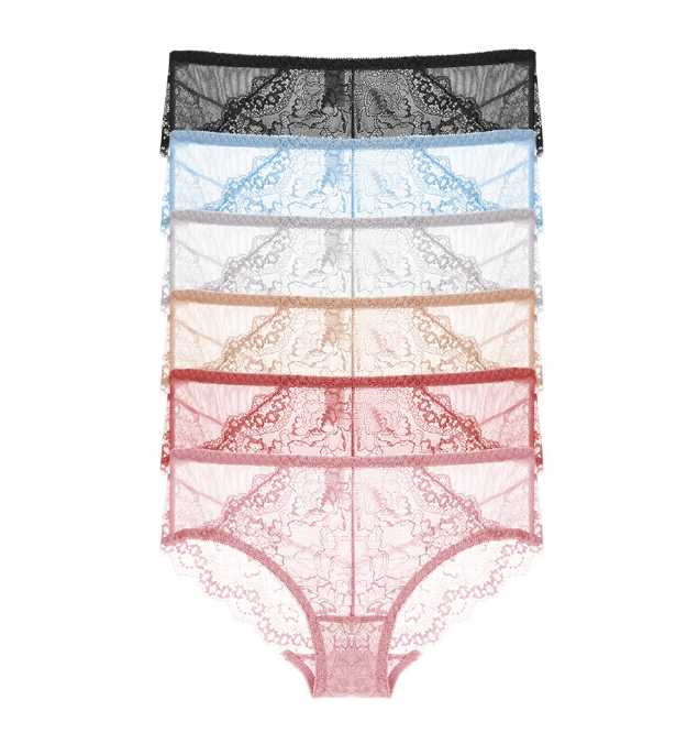 68744M 6 COLORS PACK Delicate floral lace detailing with a scalloped edge cut.