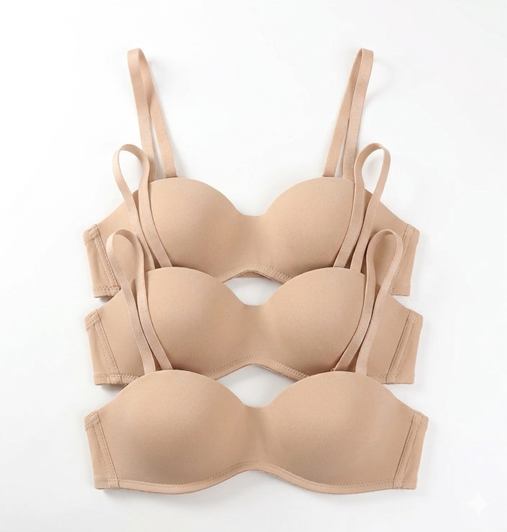 68893B  3-pack in a solid color option (available in All Beige/Nude or All Black).