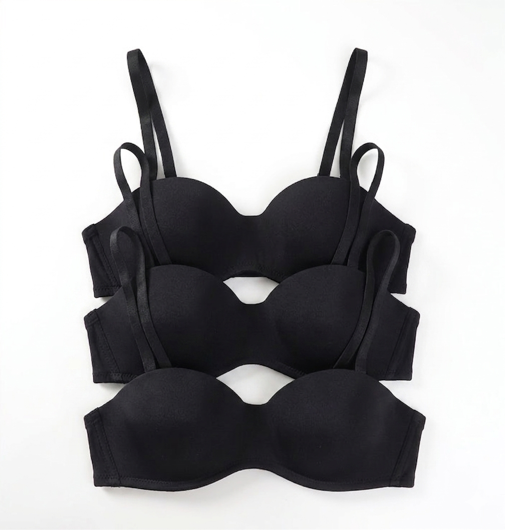 68893B  3-pack in a solid color option (available in All Beige/Nude or All Black).