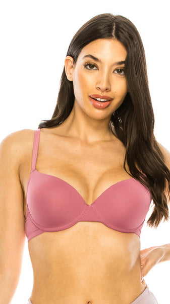 Barely Breezies Micro Satin Seamless Bra with Ultimair (Pink) 34DD